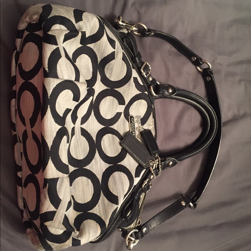 Coach black and gray purse
